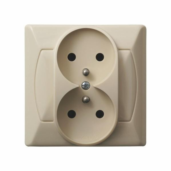 Dvojitá zásuvka Ospel Akcent se zemnící béžová