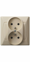Dvojitá zásuvka Ospel Akcent se zemnící béžová