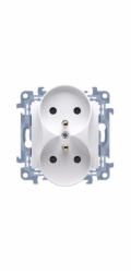 Dvojitá zásuvka Kontakt-Simon S10 se základní bílou