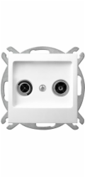 Koncová zásuvka RTV Ospel Impresja bílá