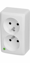 Elektro-Plast Berg dvojitá zásuvka přisazená na povrch s uzemněním bílá