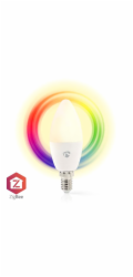 NEDIS chytrá LED žárovka/ Zigbee 3.0/ E14/ 4,9W/ 230V/ 470lm/ teplá až studená bíla/ 2200–6500K/ RGB/ stmívatelná