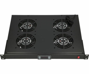 Extralink 19\  RACK MOUNT FAN PANEL (4 FANS) WITH THERMOSTAT