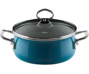 Riess hrnec Riess nízký s poklicí 24cm Aquamarin