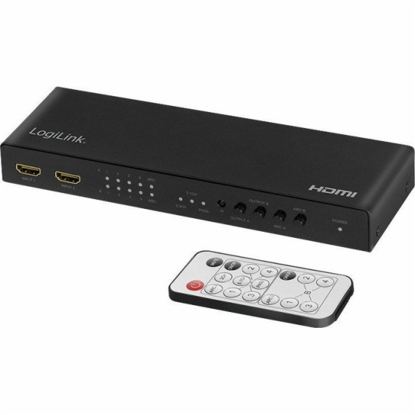 Přepínač 4x2 HDMI, 4K 60Hz, s dálkovým ovládáním