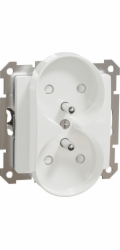 Schneider Electric Sedna Design&Elements dvojitá zásuvka pro skleněné rámy bílá