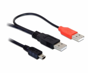 DeLOCK USB 2.0 Y-kabel, 2x USB-A zástrčka > Mini-USB zást...