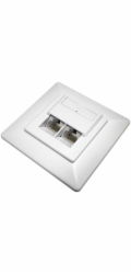 DATACOM Datová zásuvka UTP CAT5E 2xRJ45 pod omítku 45st. bílá
