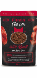 FITMIN For Life Adult Beef - mokré krmivo pro kočky - 85 g