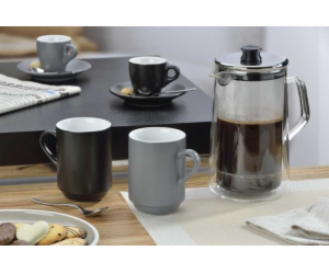 Hrnek keramický 300 ml Mattia sada 2 ks šedá KL-12757