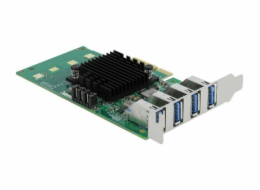 DeLOCK PCIe x4>4x ext. USB 3.0 Quad C.LP