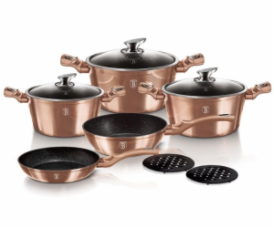 Sada nádobí s mramorovým povrchem 10 ks Rosegold Metallic...