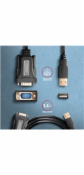 AXAGON ADS-1PQN, USB-A 2.0 - sériový RS-232 DB9-M FTDI adaptér / kabel 1.5m