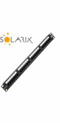 19" patch panel Solarix 24 x RJ45 CAT5E UTP 150 MHz černý 1U SX24-5E-UTP-BK