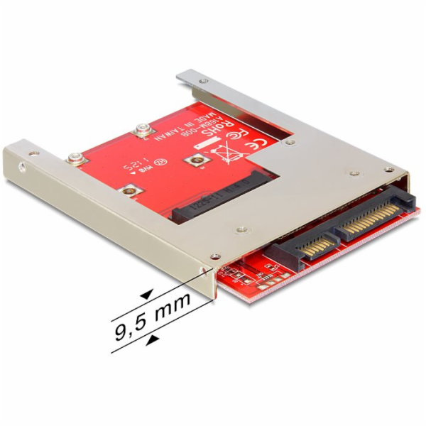 Delock Converter SATA 22 pin > mSATA with 2.5" Frame - Ad...