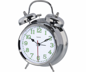 Hama Alarm Clock Nostalgy, silver fluorescent        186326