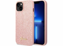 Guess PC/TPU Glitter Flakes Metal Logo Zadní Kryt pro iPhone 14 Plus Pink Guess prémiový ochranný kryt telefonu s motivem Guess, který nejen že váš telefon perfektně ochrání, ale také svým povedeným 