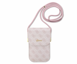 Guess PU 4G Metal Logo Script Phone Bag Pink Nové