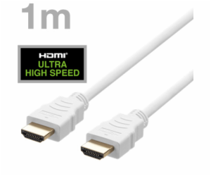 DELTACO Kabel HDMI 2.1 M/M 1m, 8K Ultra High, bílý