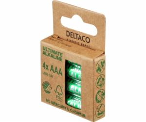DELTACO ULTIMATE, Baterie alkalické AAA LR03 4ks