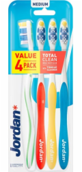 Jordan Total Clean zubní kartáček střední 4 ks