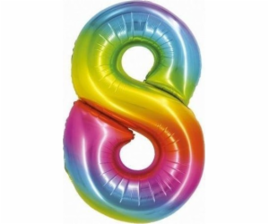 GoDan Foil balon Smart Number 8, duhový, 76cm CH-STC8