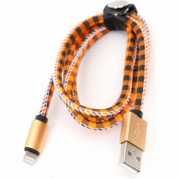 Platinet USB A -> Lightning (M/M) USB kabel 1m Oranžový