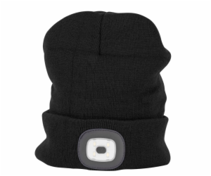 Čepice s čelovkou LED černá (USB nabíjení)