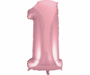 GoDan fóliový balónek číslo 1, růžový, 92 cm