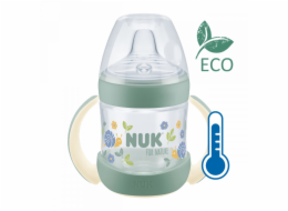 Kojenecká láhev na učení NUK for Nature s kontrolou teploty 6-18m zelená