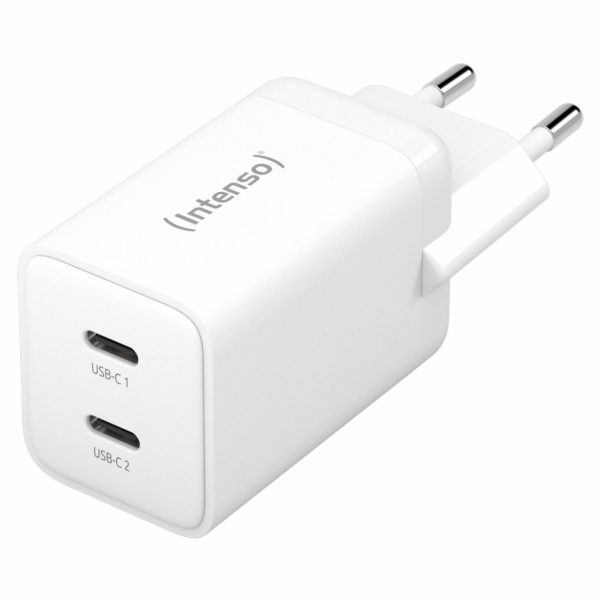 INTENSO W40CC GaN, 2x USB C, Nabíjačka, 40W, biela