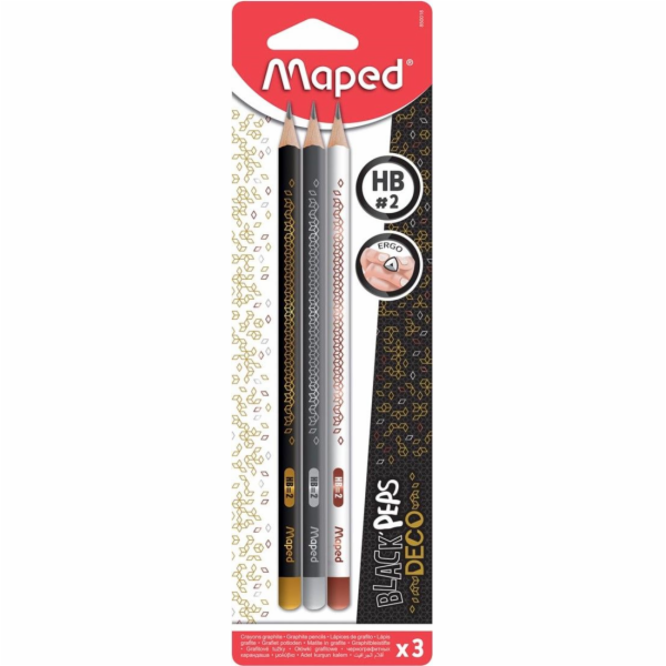 Tužkový blistr Maped Blackpeps HB 3 ks.