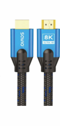 SAVIO CL-169 HDMI v2.1 kabel, 5m, měď, bavlněné opletení, kovové zástrčky
