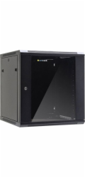 NETRACK 019-120-66-022 wall/hanging cabinet 19 12U/600 mm glass door black remov. side pan.