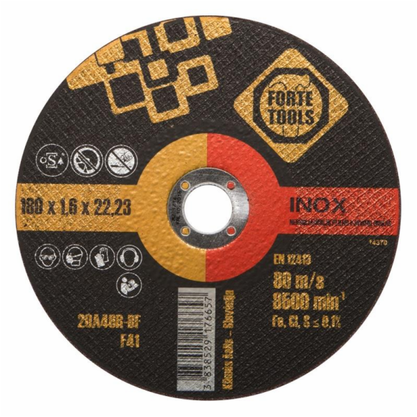Řezný kotouč Forte tools, 180 x 1,6 x 22,23 mm