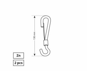 Zapínací karabina Haushalt, ZN, 2DD, 6 x 130 mm