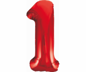 GoDan fóliový balónek číslo 1, červený, 85 cm