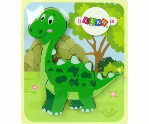 Dřevěné puzzle LeanToys Dinosaurus Isanosaurus Green