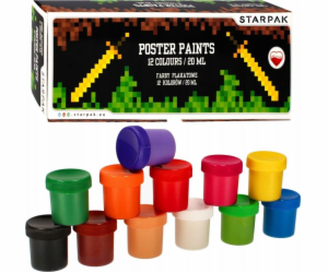 Starpak PAINTS PLAK 12COL 20ML PIXEL GAME STK FOL 6/24