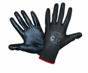 Nylonové rukavice potažené nitrilem r446 černé velikost 10