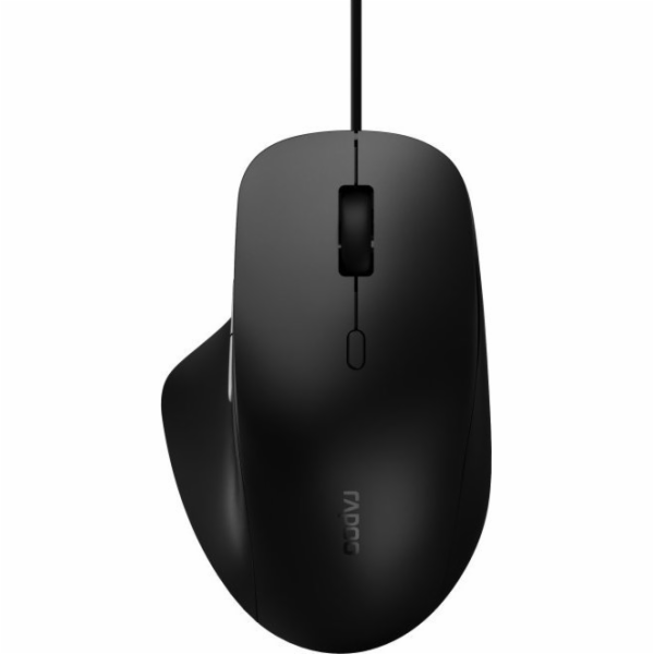 Rapoo N500 black ergonomic wired optical Mouse