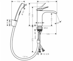 Umyvadlová baterie Hansgrohe Vivenis 75210000, chrom
