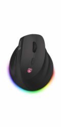 CONNECT IT FOR HEALTH Cloudy bezdrátová vertikální myš, RGB podsvícení, 2xBT,USB  ČERNÁ