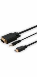 Savio HDMI - D-Sub (VGA) + Jack 3,5mm kabel 1,8m černý (SAVKABELCL-104)