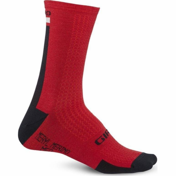 Ponožky Giro GIRO HRC + MERINO VLNA tmavě červená černá š...