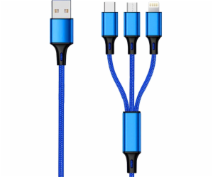 USB 2GO USB-A - USB-C + microUSB + Lightning kabel 1,5 m ...