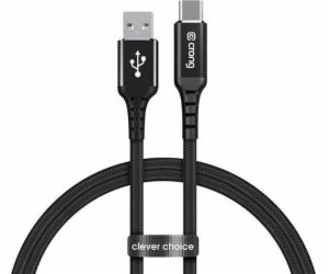 Crong USB-A – USB-C kabel 1,5 m černý (CRG-AL15USAC-BLK)