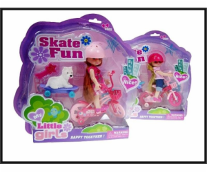 Hroší panenka na kole se psem na skateboardu (63023)