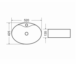 Umyvadlo DOMOLETTI ACB8041, 520×430 mm