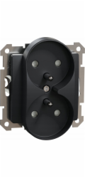 Dvojitá zásuvka Schneider Electric Sedna Design&Elements s antracitovým uzemněním